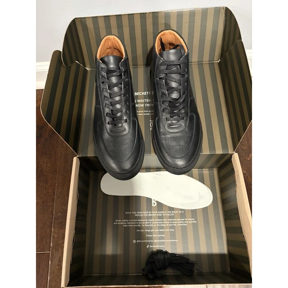 Beckett Simonon Garcia High Top Black Leather Sneaker Comfort Mens Shoe 9.5